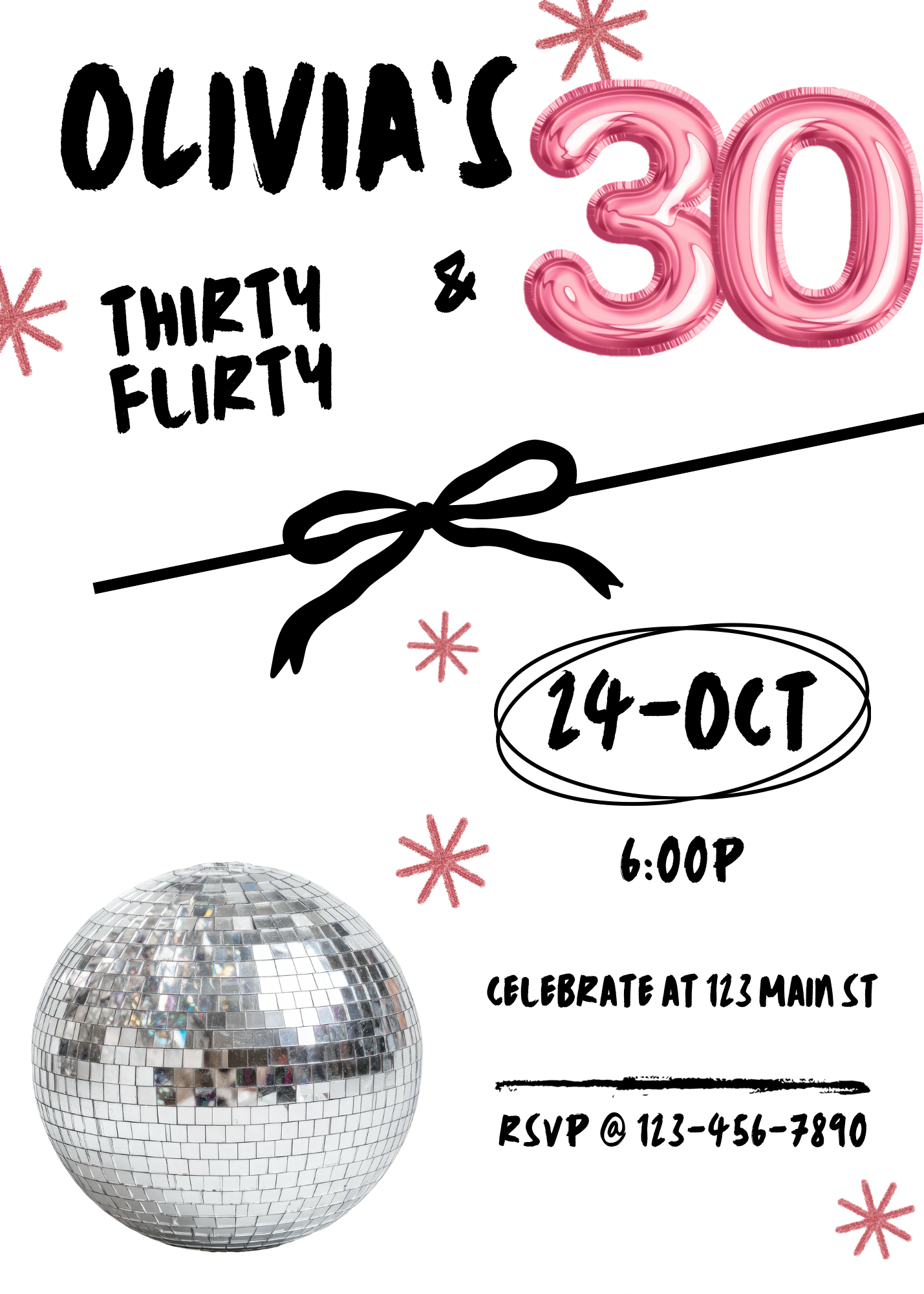 Thirty & flirty invite